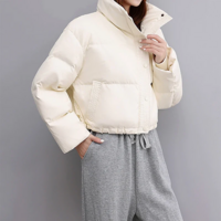 Women’s Thickened Mock Neck Cotton-Padded Jacket - Thumbnail 2