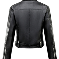 Motorcyle Style Women’s Faux PU Leather Jacket - Thumbnail 1