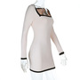 Temperament slim-fit long-sleeved lace hip-hugging mini dress-4