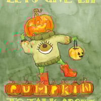 Halloween card with frog and Jack-o'-lantern - Thumbnail 1