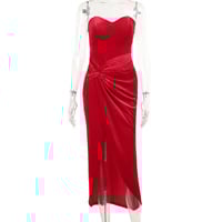 Temperament sexy slim-fitting herringbone velvet dress - Thumbnail 6