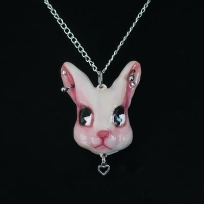 Handmade pierce bunny necklace (unique)