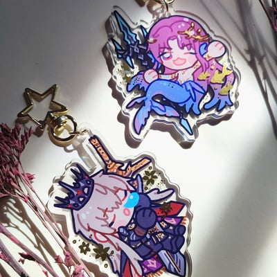 Love and deepspace xavier king of darknight rafayel sea god 3rd myth keychain