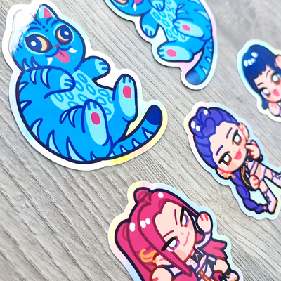 Huntrix Rumi Mira Zoey Saja boys Jinu Romance Abby Baby Mystery Blue tiger Kpop Demon Hunters sticker - Thumbnail 3