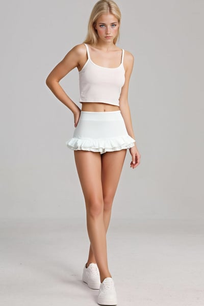 Sexy low waist ruffled mini skirt