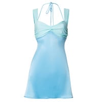 Halter neck tie backpack hip-revealing holiday dress - Thumbnail 2