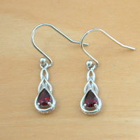 BOXED GIFT/Garnet Earrings/Sterling Silver Garnet Earrings/Garnet Jewelry/Garnet Jewellery/Garnet Jewelery/Red Gemstone Earrings/UK - Thumbnail 1