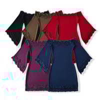 Lace one-shoulder dress with slim waist - Thumbnail 6