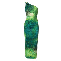 Printed one-shoulder high-waisted skirt - Thumbnail 3