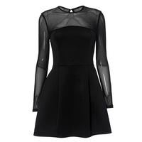 Elegant mesh short skirt with exposed waist - Thumbnail 1