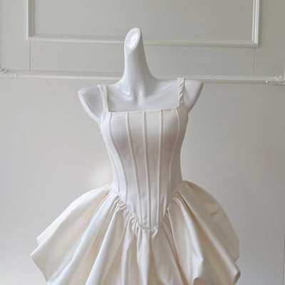 Cute satin short a-line prom party dress