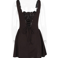 Sexy drawstring waist halter dress with suspenders and small dress with tutu skirt - Thumbnail 1