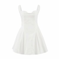 Sexy red satin three-layer three-dimensional steel ring lace splicing puffy dress - Thumbnail 4