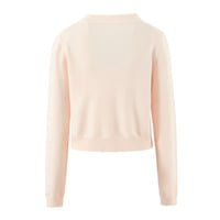 Heavy Flower Embroidery Knit Sweater Top Coat - Thumbnail 1