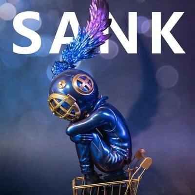 arttoy by sanktoys "lonely colossus: insomnia midnight sky" 
