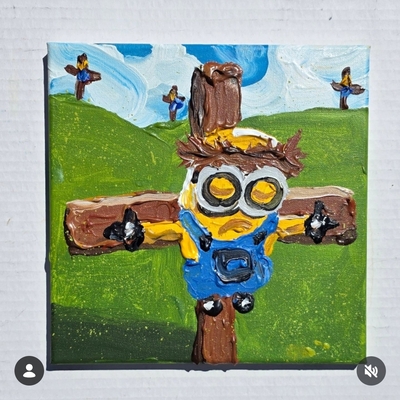 Study by a figure at the base of the Grucifixion 