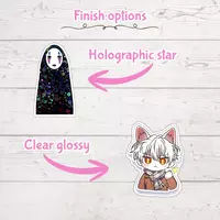 AO3 Archive Warnings Sticker | Clear Glossy or Holographic Star | 3" Vinyl - Thumbnail 3