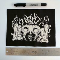 Jack-o-Lantern with Hannibal Mask and Candles Horror Patches - Thumbnail 1