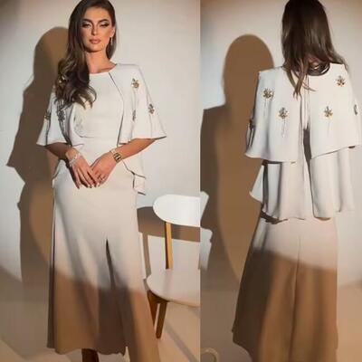 Customized classic modern style formal evening o-neck a-line tassel appliques s bespoke occasion dresses - Thumbnail 3