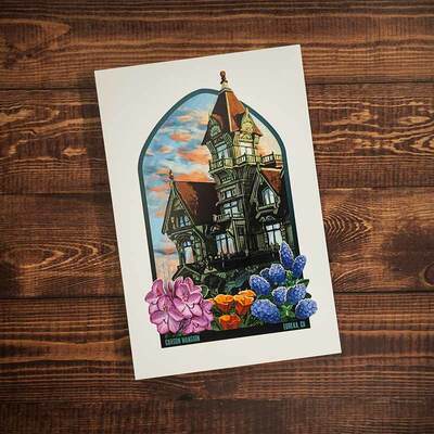 Carson mansion postcard