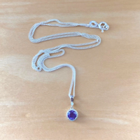 BOXED GIFT/Sterling Silver Amethyst Pendant & Chain/Amethyst Necklace/Amethyst Jewellery/Amethyst Jewelry/UK - Thumbnail 2
