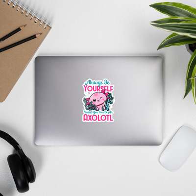 Cute cartoon axolotl sticker  design for animal lovers