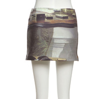 Fashionable and casual trendy naughty kitten print high waist hip skirt - Thumbnail 5