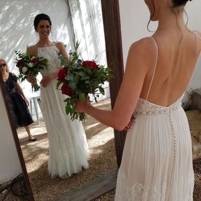 Halter wedding dresses bridal gown with lace tulle - Thumbnail 1