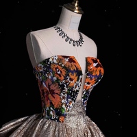 Elegant Off-Shoulder Glitter Evening Gown, Strapless Prom Dress, Sparkly A-Line Formal Dress, Luxury Party Gown, Dress for Special Occasions - Thumbnail 10