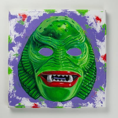 The gillman creature - painting of vintage halloween mask