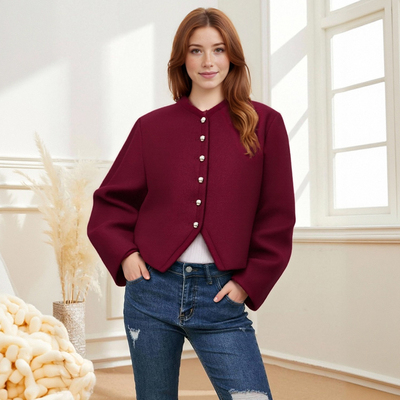 Fashionable and simple casual long-sleeved round neck jacket