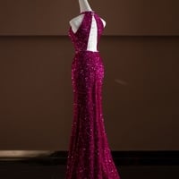 Elegant Purple Sequin Evening Gown,Sparkly Mermaid Prom Dress,Luxury Formal Party Dress - Thumbnail 7