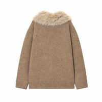 faux fur effect lapel jacket - Thumbnail 1