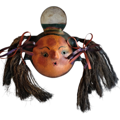 Coconut mask. collectibles. home decoration. wall decoration. interior decoration. mexican mask. mexican craft. mexican folk art.