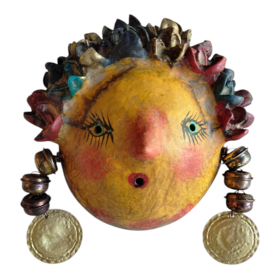 Coconut mask. collectibles. home decoration. wall decoration. interior decoration. mexican mask. mexican craft. mexican folk art.