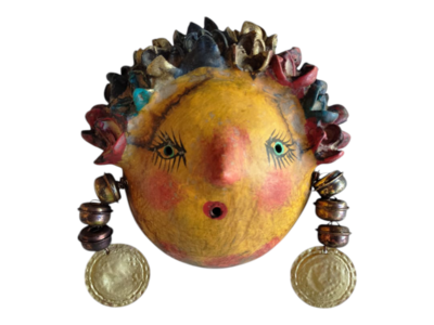 Coconut mask. Collectibles. Home decoration. Wall decoration. Interior decoration. Mexican mask. Mexican craft. Mexican Folk Art.