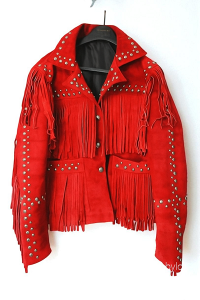 Crafted Leather New Men's Motorcycle Genuine Red Suede Leather Bomber Slim fit Biker jacket 