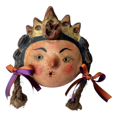 Coconut mask. collectibles. home decoration. wall decoration. interior decoration. mexican mask. mexican craft. mexican folk art.