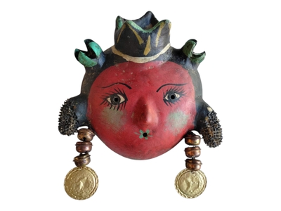 Coconut mask. Collectibles. Home decoration. Wall decoration. Interior decoration. Mexican mask. Mexican craft. Mexican Folk Art.
