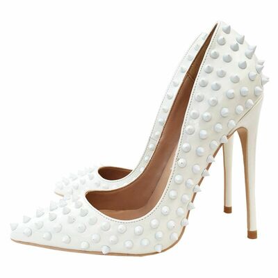 12cm rivet high heel women's fashion shoes stiletto heels
