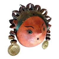 Coconut mask. Collectibles. Home decoration. Wall decoration. Interior decoration. Mexican mask. Mexican craft. Mexican Folk Art. - Thumbnail 1