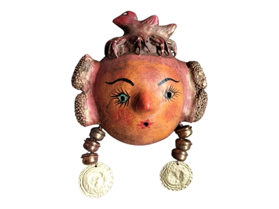 Coconut mask. Collectibles. Home decoration. Wall decoration. Interior decoration. Mexican mask. Mexican craft. Mexican Folk Art.