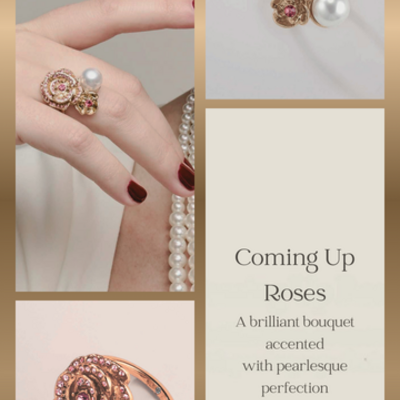 Rose garden pearly ring - final sale