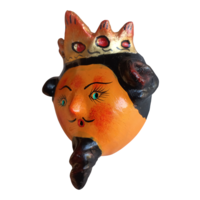 Vibrant Coconut mask. Collectibles. Home decoration. Wall decoration. Interior decoration. Mexican mask. Mexican craft. Mexican Folk Art. - Thumbnail 1
