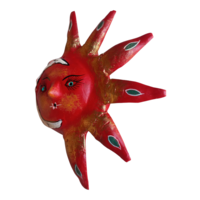 Vibrant Coconut mask. Collectibles. Home decoration. Wall decoration. Interior decoration. Mexican mask. Mexican craft. Mexican Folk Art. - Thumbnail 1