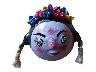 Vibrant Coconut mask. Collectibles. Home decoration. Wall decoration. Interior decoration. Mexican mask. Mexican craft. Mexican Folk Art.
