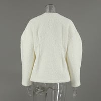 Thickened woolen coat for women 2025 autumn and winter new style celebrity style coarse woolen top - Thumbnail 2