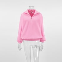Women's loose lapel pullover fleece sweatshirt - Thumbnail 3
