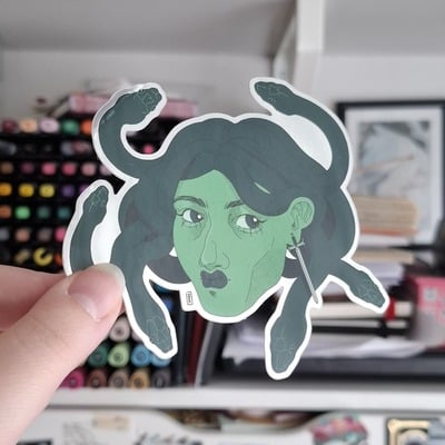 "medusa" vinyl mirror sticker