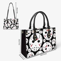 Jason Voorhees Hockey Mask Pattern Friday the 13th Leather Handbag - Free Ship JTPRT - Thumbnail 4